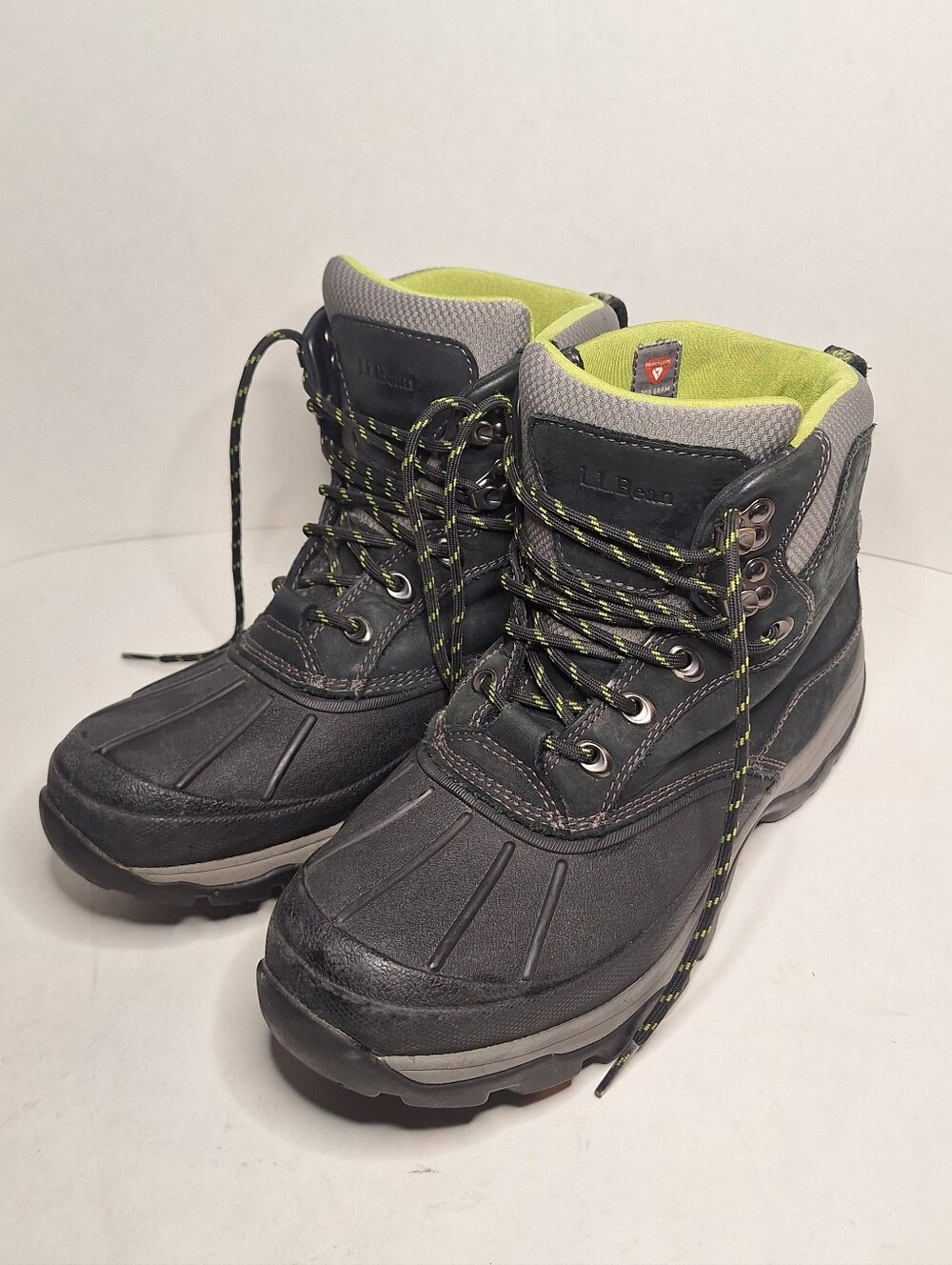 L.L. Bean Black Leather Storm Chaser Duck Boots Women's Size 10 M Primaloft